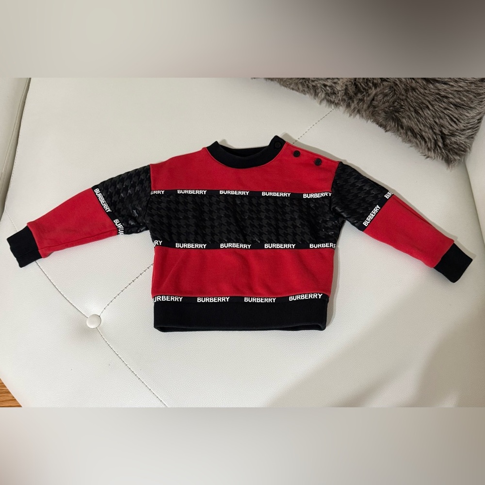 Burberry Kids Red and Black Sweatshirt